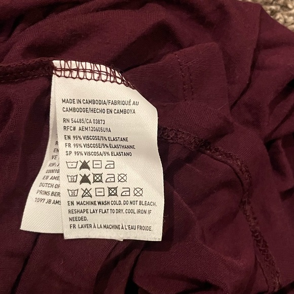 Deep Maroon Short Sleeved Tee - Picture 2 of 5